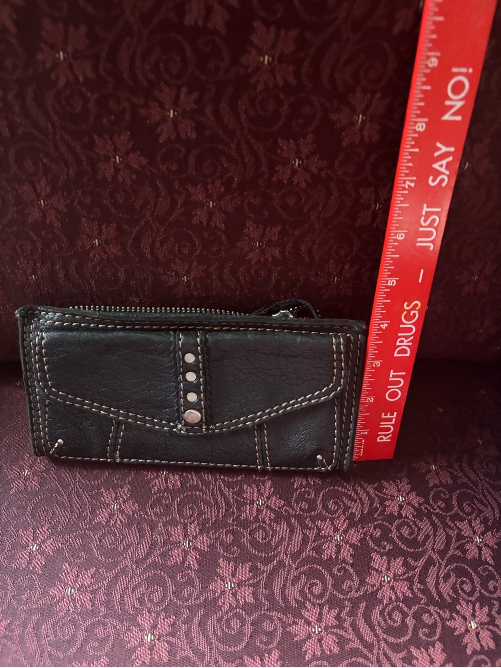 Lucky Brand Brown Leather Wallet with Contrast Stitching